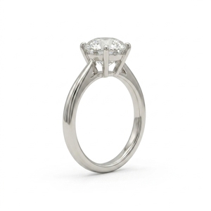 Elegante Anillo de Compromiso y Boda de Oro Blanco de 9K con Diamantes y Engaste de Canal, Certificado IGI, Banda Simple y Brillante, Joyería Atemporal - Product Image 4
