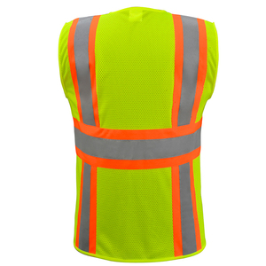 <b>Star</b> Wear Industry Men's Hi Visibility Linen Safety <b>Jacket</b> Breathable Sublimation Printing Multiple Pockets Reflective Vest - Product Image 3