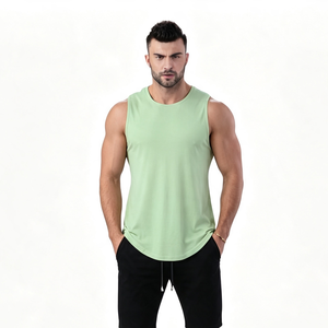 OEM Custom Wholesale Manufacturer Organic Cotton Gym Workout Tank Top <b>Singlet</b> Bulk Supplier Private Label Apparel - Product Image 4