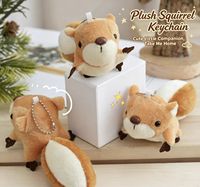 Porte-clés en peluche écureuil à grande queue mignon, jouet pour enfants, ornement pour bracelet de montre et décoration de vélo, cadeau pour sac à dos, vente en gros