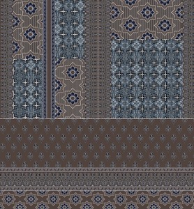 Tissu en coton imprimé jacquard floral géométrique, viscose naturelle, crêpe peignée, tissé, léger et respirant pour robe - Product Image 1