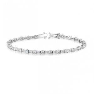 Pulsera de tenis exclusiva de oro de 14 quilates con diamantes cultivados en laboratorio de corte redondo - Product Image 1