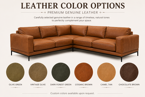 Luxury Genuine Leather Sectional <b>Sofa</b> Modern L Shape Couch for Living Room Penthouse Balcony Hotel Lounge and Apartment - Product Image 6