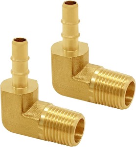 Raccord de tuyau en laiton, coude à 90 degrés, 1/8" Barb x 1/8" NPT mâle, pour eau/carburant/plomberie / connecteur d'alimentation en eau - Product Image 2