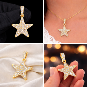 Élégant et Unique Collier Pendentif Étoile de Mer en Or Massif 10K avec Diamant Moissanite, Création Personnalisée, Cadeau Idéal pour les Amateurs de Plage - Product Image 6