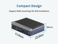 Mini PC Industrial Integrado con Intel Atom J3455, 4GB/8GB de RAM, 128GB/256GB SSD, WiFi 4G/5G, Montaje en Riel DIN, en Stock