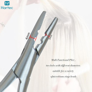 Pince à extensions de cheveux en acier inoxydable, durable, résistante à la rouille, 2 trous, outil multifonctionnel pour enlever les extensions de cheveux - Product Image 4