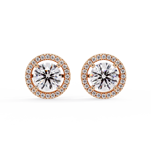 Boucles d'oreilles clous solitaires en argent sterling 925 avec diamant de laboratoire 2 carats et serti halo, bijoux fins personnalisés, vente en gros OEM - Product Image 2