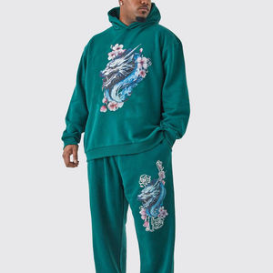 Front Zipper Cotton Fleece Jogger Suit Breathable Casual Long Sleeve Activewear Hooded Tracksuit <b>Set</b> - Product Image 5