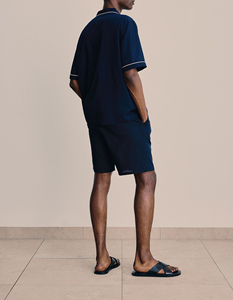 Short tricoté tendance en coton uni, coupe ample, imprimé personnalisé, idéal printemps-été pour le sport - Product Image 3