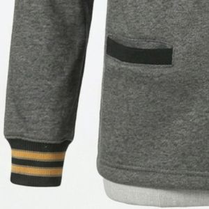 Customized Alpha Phi Cotton gray Fleece <b>Cardigans</b> With Embroidery <b>Chenille</b> Logos Button Down Greek <b>Cardigans</b> - Product Image 4