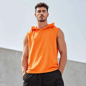 Camiseta Deportiva con Capucha para Hombre, de Alta Calidad, para Primavera, Sin Mangas, de Poliéster/Algodón, Transpirable, para Gimnasio, Culturismo, Corte Musculoso - Product Image 1