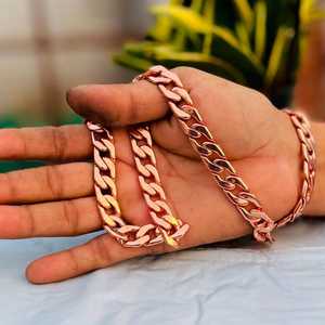 Vintage <b>Copper</b> Curb Chain Bracelet Retro Urban Jewelry Handmade Statement Accessory Premium Fashion Gift For Women Men - Product Image 6