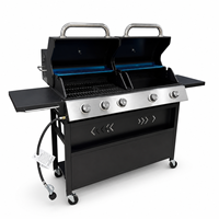 Chariot de barbecue d'extérieur haut de gamme au charbon de bois avec grande surface de cuisson pour le camping, le jardin et les événements