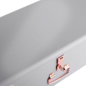 Coffres de rangement en métal de style nordique, boîtes rectangulaires avec couvercle à charnières et poignées, design minimaliste pour les articles divers - Product Image 2