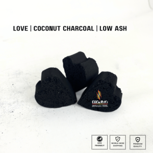 Coco Riki Heart Shape Coconut Shell BBQ Charcoal Briquettes 7000-8000kcal/kg Premium Low Ash Long <b>Burning</b> Indonesia - Product Image 6