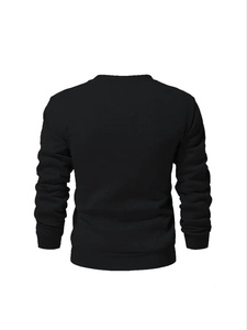 เสื้อสเวตเชิ้ตคอกลมผู้ชาย แขนยาว ทรงปกติ สีดำขาว  แบบมีฮู้ดและไม่มีฮู้ด - Product Image 5