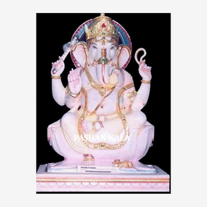 Indian God Lord Ganesh <b>Statues</b> Temple Worship Classic Sculpture Carved White Marble Ganesh <b>Statue</b> For Decoration - Product Image 1