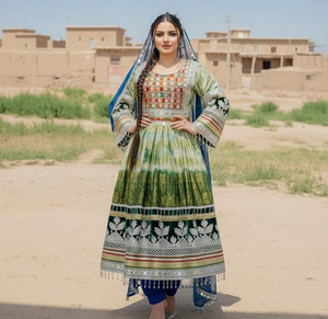 2026 New Arrivals Fashionable Lace <b>Ruffles</b> Appliques Embroidered Slim Fit Afghan Kuchi Ladies Long Sleeves Afghan Kuchi <b>Dress</b> - Product Image 4