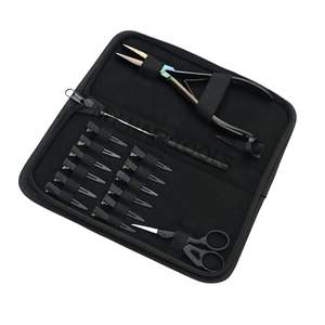 Complete Hair Extension tools Applicator Kit with Flat Bead Crimper plier <b>Tape</b> in plier Hair Tool Comb Parting Finger & Clips - Product Image 6