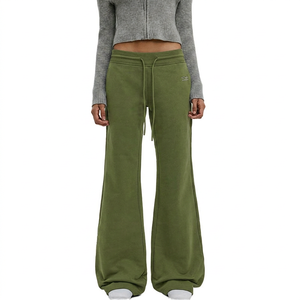 Pantalons de survêtement évasés personnalisés pour femmes |   Pantalon en molleton ample à jambes larges |   Mélange de coton et de polyester |   Fabricant OEM ODM à Marque Privée - Product Image 3