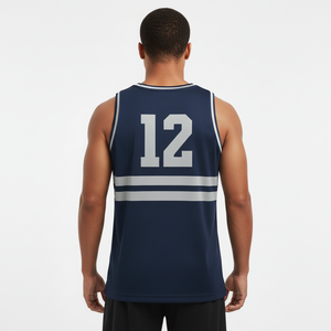 Maillot de basket-ball pour hommes, anti-boulochage, respirant, en polyester, pour jeunes et universitaires, personnalisable. - Product Image 3