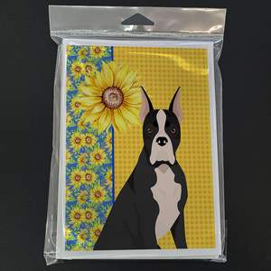 การ์ดอวยพร A7รูปดอกทานตะวันสำหรับฤดูร้อนบรรจุการ์ดเปล่า8ใบพร้อมซองจดหมายขนาด5x7หมายเหตุการออกแบบโดยนักมวยสีดำ - Product Image 3