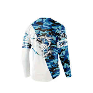 Camisa de Pesca de Manga Larga para Hombre, Estampado de Tiburón, UPF 50, Anti-UV, Secado Rápido, Absorbe la Humedad, para Actividades al Aire Libre - Product Image 5