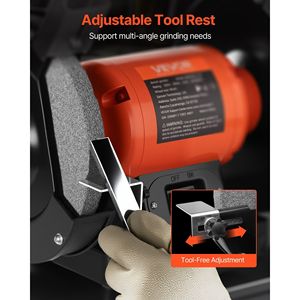 Amoladora de Banco de Alta Velocidad de 8 Pulgadas y Una Sola Velocidad con Motor de Inducción de 3450 RPM, 350 W, 3.0 A, Amoladoras de Mesa de Grano 36/60 - Product Image 5