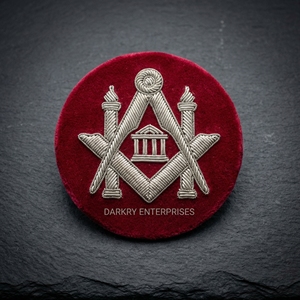 Badges brodés sur mesure en fil de soie, faits à la main, emblèmes maçonniques de pasteur-maître, patchs de régalia, emblèmes de compas carré - Product Image 3