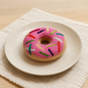 Felt <b>Wool</b> Donut Toy with Colorful Sprinkles Soft Montessori Educational Numbers Plush for Kids - Product Image 1