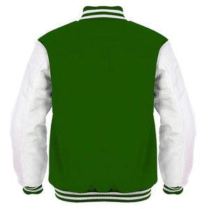 Men's <b>Red</b> Varsity Jacket White Sleeves Button Closure Casual Autumn Wear Fleece Lining Polyester Cotton <b>Material</b> - Product Image 4