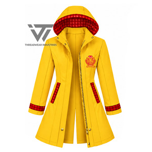 Chaqueta Impermeable con Capucha Bordada con Diseño de Pata de Gallo para Mujer, Personalizada para la Hermandad Nacional Griega Phi Delta Kappa, Venta al Por Mayor - Product Image 1