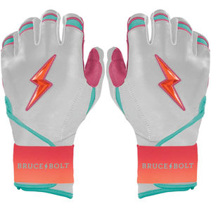 ถุงมือตีเบสบอลรุ่น Bear Series แบบแขนยาว สีชมพูอ่อนขาว BRUCE BOLT ทำจากหนัง Cabretta 100% - Product Image 1