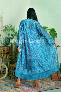 Kimono de Seda Bordado con Flecos al por Mayor para Mujer, Cómodo, Estilo Bohemio, Ropa de Playa, Ropa de Estar por Casa, Bata de Baño, Cubre Bikini de Moda - Product Image 3