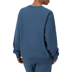 Sudadera de Cuello Redondo para Mujer, Color Sólido, Tejido de Algodón, Transpirable, Manga Larga, Logotipo Frontal, Ropa de Otoño - Product Image 4