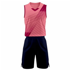 Custom Sublimated <b>Volleyball</b> Uniform <b>Set</b> Adult Sleeveless V-Neck Moisture Wicking Polyester Gradient Color Unisex Uniform Kit - Product Image 2