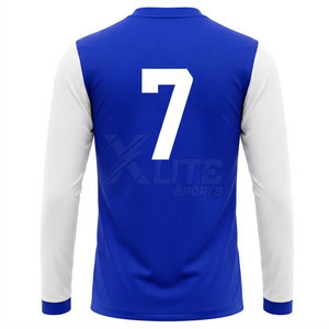 Maillot de football à manches longues pour adultes en gros pour équipes, en tissu polyester respirant et anti-humidité, couleurs et noms d'équipe personnalisables - Product Image 2