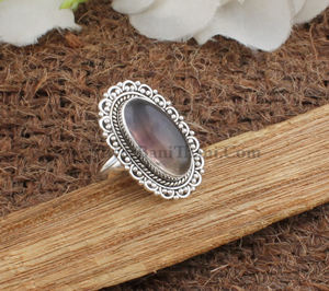 Anillo de Plata de Ley con Fluorita Natural al por Mayor, Anillo de Piedras Preciosas de Estilo Clásico Vintage, Joyería para Mujer, Regalo de Boda y Aniversario - Product Image 2