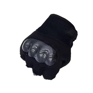 Gants de moto à doigts entiers en polyester noir, antidérapants, respirants, avec fermeture auto-agrippante, unisexes, pour usage extérieur, toutes saisons - Product Image 4