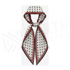 Pañuelo de Seda Cuadrado para Mujer, Estampado de Lunares, Elegante Accesorio de Moda Multifuncional para Todas las Temporadas - Product Image 2