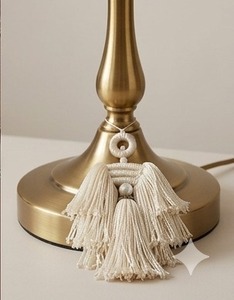 Tassel <b>Door</b> <b>Knob</b> Decorative Fringe <b>White</b> Rayon Tassel With Pearl Bead For Interior <b>Door</b> Handle Accessory - Product Image 4