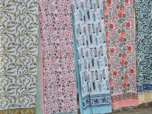 Handblock Printed Cotton <b>Sarong</b> for Women Pareo Wrap Beach Wear Party Wear Scarfs Mix Assorted Multi Color Designs Cover Ups - Product Image 3