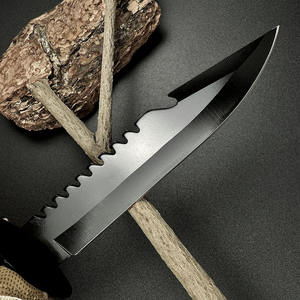 Couteau de survie et de chasse d'extérieur, acier inoxydable, lame fixe, manche en plastique, avec étui en cuir - Product Image 3