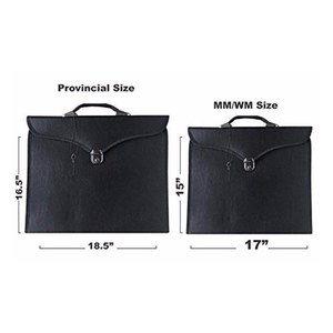 Master Blue Lodge Masonic Leather <b>Apron</b> Carrying Portfolio <b>Black</b> Lockable Regalia Case Handle Custom Gold Emblem Square Shape - Product Image 3