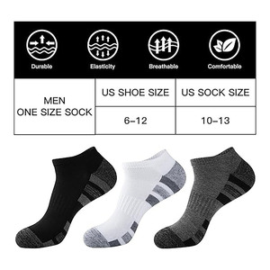 Chaussettes de sport basses pour hommes, chaussettes de course rembourrées, chaussettes de sport respirantes en coton - Product Image 4