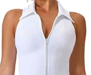 Camiseta Deportiva de Tenis para Mujer, Transpirable, Ajustada, con Logotipo Frontal, Cuello en V, Manga Corta, Spandex/Nylon, Serigrafiada, 220g, Personalizada - Product Image 4