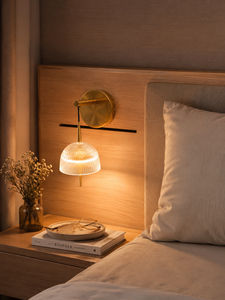 Modern Metal <b>Wall</b> Lamp with Glass Shade, LED 6W Indoor <b>Wall</b> <b>Sconce</b> for Bedroom, Living Room & Hotel - Product Image 6