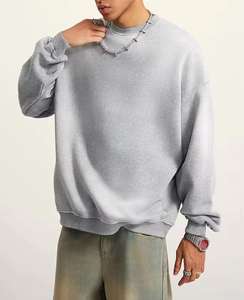 Camisetas de Manga Larga con Cuello Redondo, 100% Algodón, Tejido Grueso, Colores Sólidos, Logotipo Personalizado, Ropa Deportiva Informal - Product Image 3