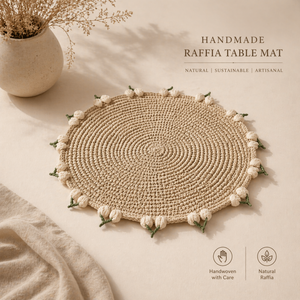 Wholesale Price Top Selling <b>Table</b> <b>Mat</b> Custom Handmade Place <b>Mat</b> Round Elegant Raffia <b>Table</b> <b>Mat</b> from Indian Exporter - Product Image 2